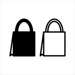 Shopping bag icon set. shopping icon vector