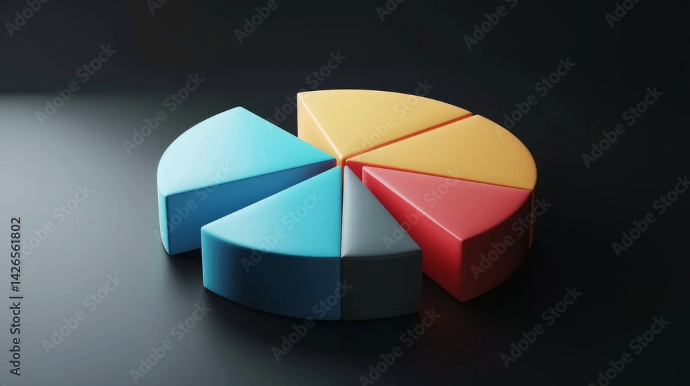 Aufkleber professional d pie chart with subtle highlights and consistent layout for reports