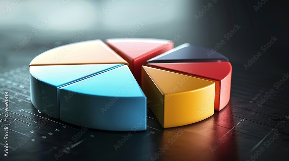 Aufkleber professional d pie chart with subtle highlights and consistent layout for reports