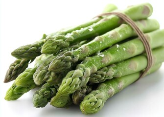 Fresh Green Asparagus Bunch Close-up