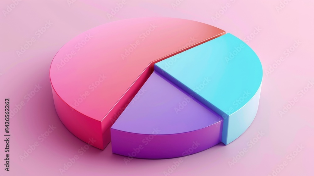 Aufkleber softly colored d pie chart with clean divisions and no labels for simple visuals