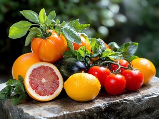 Assortment of fresh fruits and vegetables