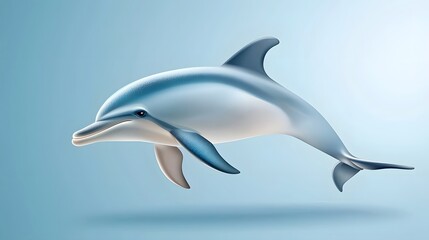 Leaping dolphin in the open ocean