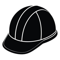 isolated Black vector hard hat WIith White Background