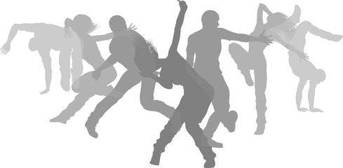 Dancers Silhouette Street Dance Poses Silhouettes