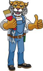 Wildcat Painter Decorator Holding Paintbrush