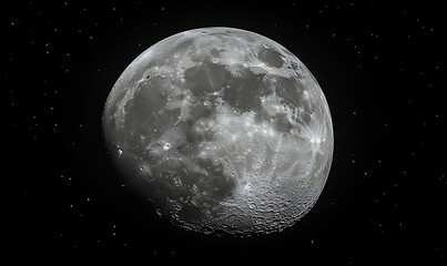 Full Moon in Dark Sky