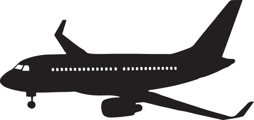 airplane silhouette vector illustration on a white background