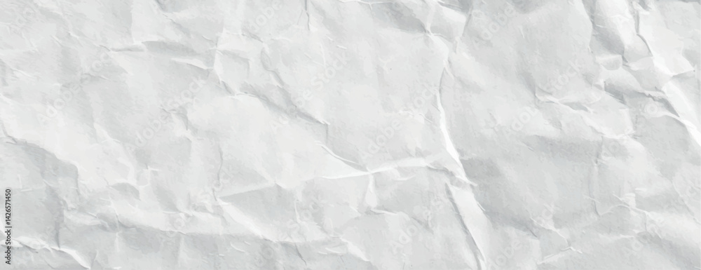 Poster white crumpled paper background, featuring a textured, wrinkled style. the background is white with 