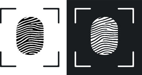 Black fingerprint. Vector fingerprint set on isolate background.