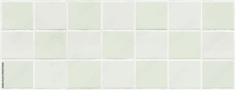 Poster tile background with a grid pattern, featuring light green and white squares. the background has a s