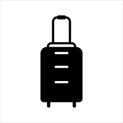 Travel luggage icon in line and flat style. Travel suitcase, baggage icon symbol on white background for apps and websites. Vector illustration