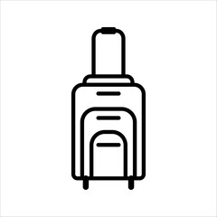 Travel luggage icon in line and flat style. Travel suitcase, baggage icon symbol on white background for apps and websites. Vector illustration