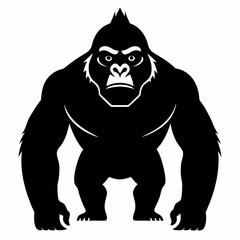 Majestic Gorilla Black Silhouette