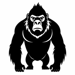 Majestic Gorilla Black Silhouette