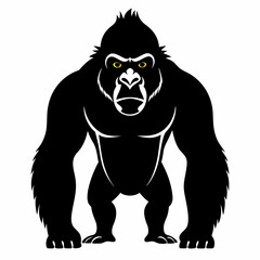 Majestic Gorilla Black Silhouette