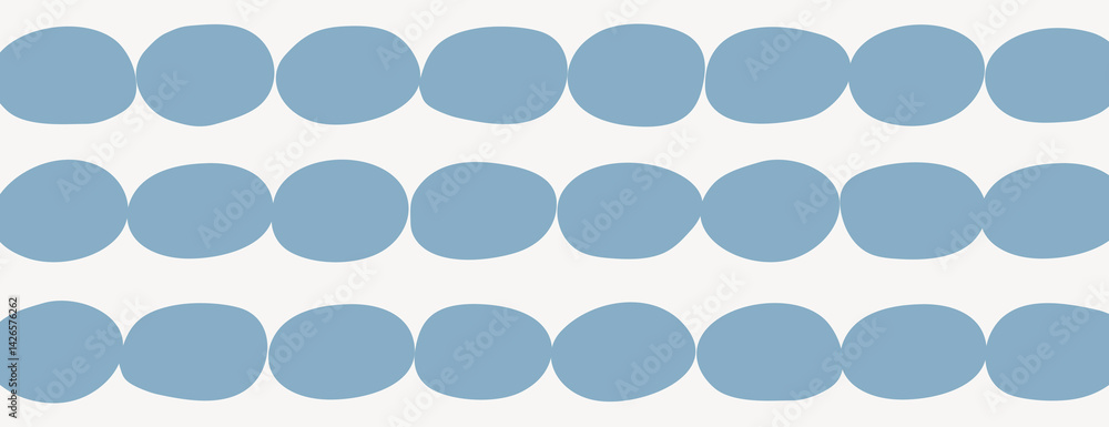 Poster blue oval patterns on a white background, creating a modern, minimalist style. the blue background e