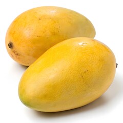 Fresh Ripe Yellow Mango Fruit on White Background