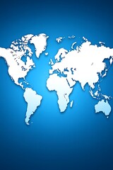 World Map Illustration - Blue Background