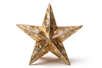 Fototapeta premium Sparkling Gold Star Festive Christmas Decoration Elegant Holiday Ornament