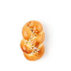 Sweet bun photography isolated on white background. Clipping path. Original shadow.