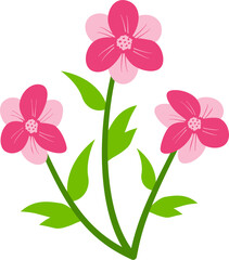 Fototapeta premium Vector flat illustration of organic spring flowers with soft colors. Perfect for invitations, packaging, branding, greeting cards, and decorative seasonal designs.