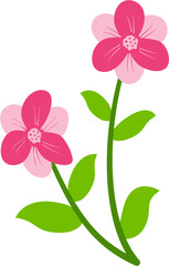 Vector flat illustration of organic spring flowers with soft colors. Perfect for invitations, packaging, branding, greeting cards, and decorative seasonal designs.