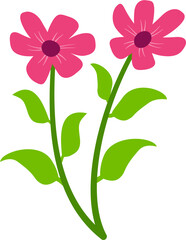 Vector flat illustration of organic spring flowers with soft colors. Perfect for invitations, packaging, branding, greeting cards, and decorative seasonal designs.