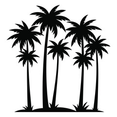 Black Silhouette Tree Illustration – Isolated Nature Element with Branches, Roots and Seasonal Variations	