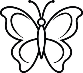 Butterfly outline icon on transparent background