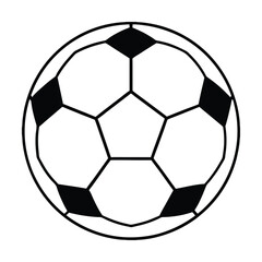 Fototapeta premium Simple black and white soccer ball outline illustration for sports and design