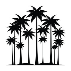 Black Silhouette Tree Illustration – Isolated Nature Element with Branches, Roots and Seasonal Variations	