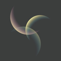Abstract crescent shapes overlapping gracefully vector