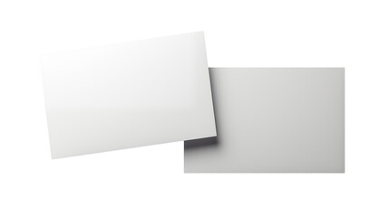 Two white rectangular sheets of paper overlapping  isolated on transparent background