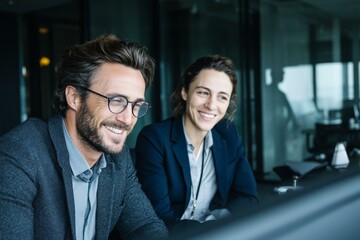 Fototapeta premium Two Business Colleagues in Discussion