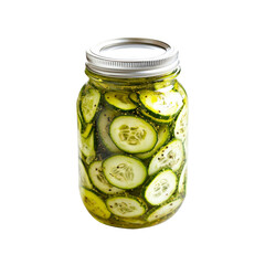 Mason Jar of Homemade Bread and Butter Pickles