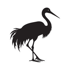 Whooping crane minimal Vector - Whooping crane Illustration of Whooping crane - Minimal Whooping crane Silhouette.