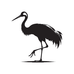 Whooping crane minimal Vector - Whooping crane Illustration of Whooping crane - Minimal Whooping crane Silhouette.