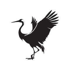 Whooping crane minimal Vector - Whooping crane Illustration of Whooping crane - Minimal Whooping crane Silhouette.
