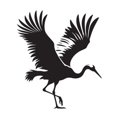 Whooping crane minimal Vector - Whooping crane Illustration of Whooping crane - Minimal Whooping crane Silhouette.