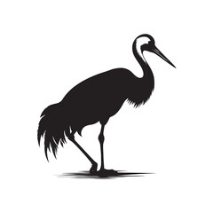 Whooping crane minimal Vector - Whooping crane Illustration of Whooping crane - Minimal Whooping crane Silhouette.