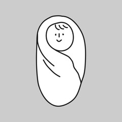 Baby line art vector