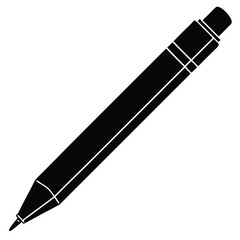isolated Black vector mechanical pencil WIith White Background