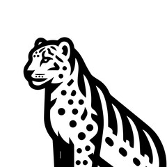 The Snow Leopard Head Shape Logo Symbol Icon 