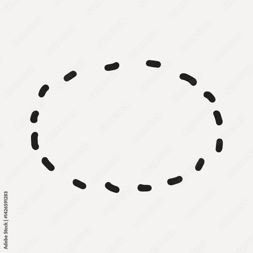 Poster minimalist dashed oval on a light, simple design, element vector