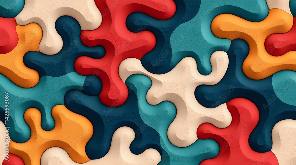 Poster vibrant abstract shapes in a colorful pattern