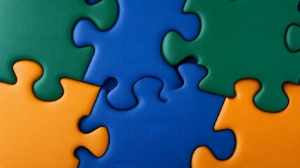 Obraz premium Colorful puzzle pieces arranged on a surface