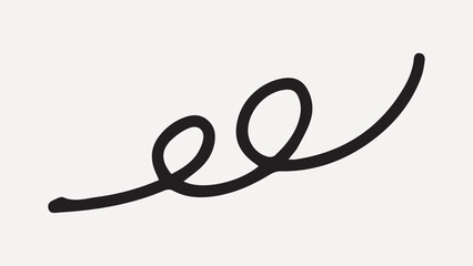 Minimalist black swirl line on white, abstract style, element vector