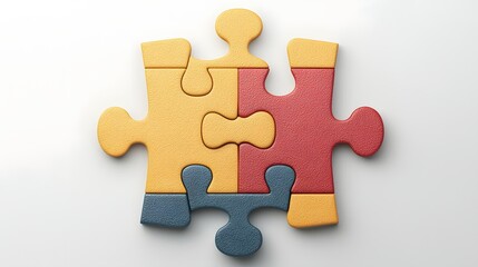 Fototapeta premium Interlocking puzzle pieces representing teamwork and