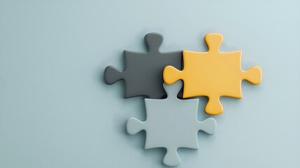 Obraz premium Puzzle pieces coming together in a connection